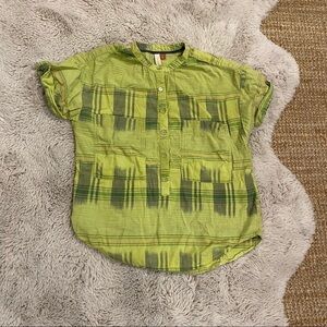 Anthro pilcro linen green top